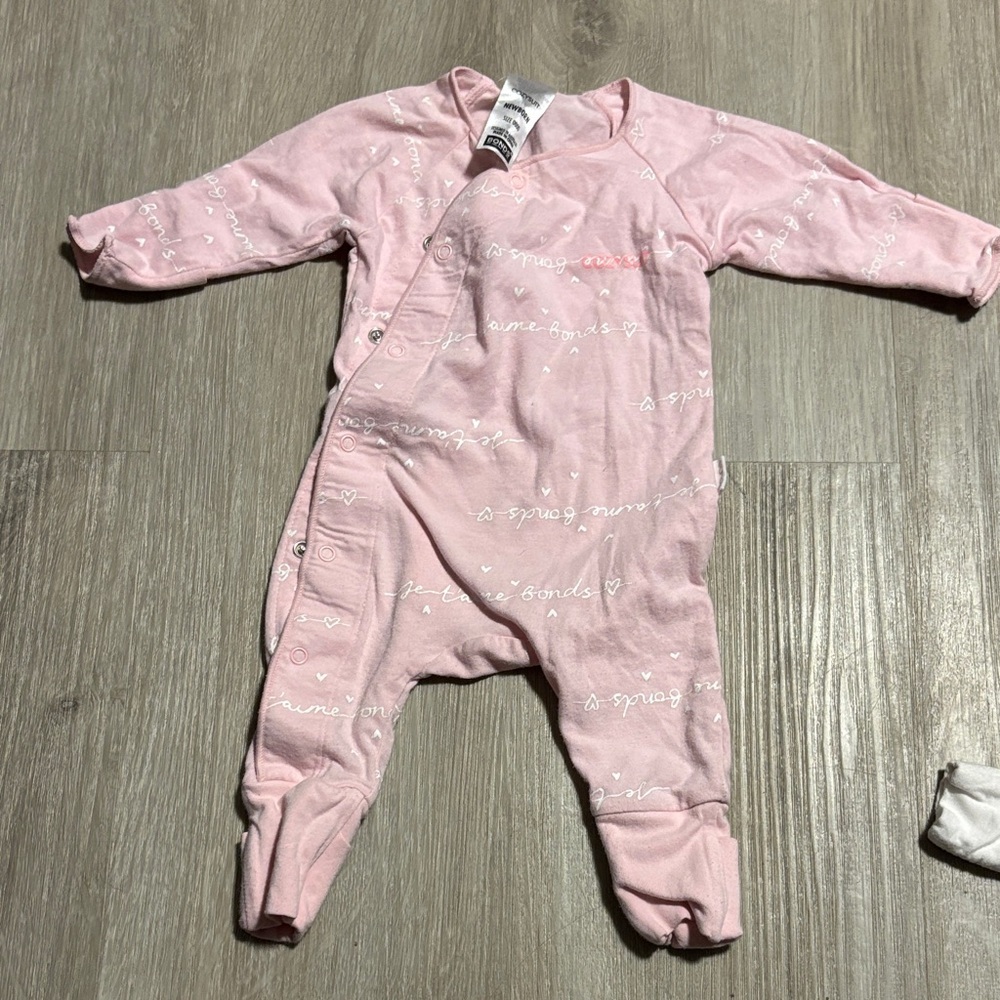 Bonds Pink Kids One Piece Footie